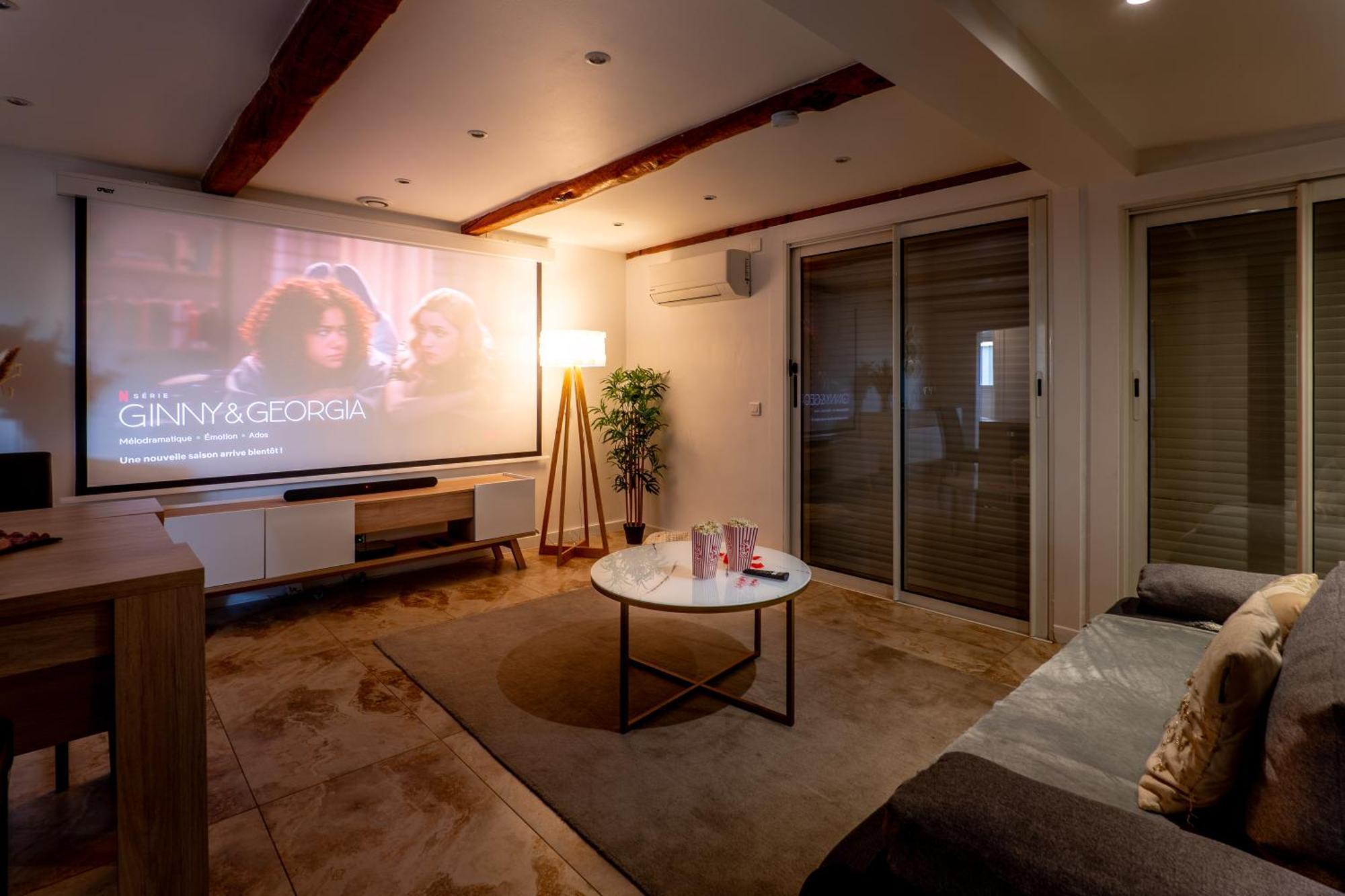 Piscine-Jacuzzi-Videoprojecteur-Clim La Perle Rare Villa Мужен Екстериор снимка